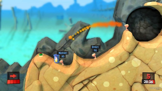 Скриншот игры Worms Revolution